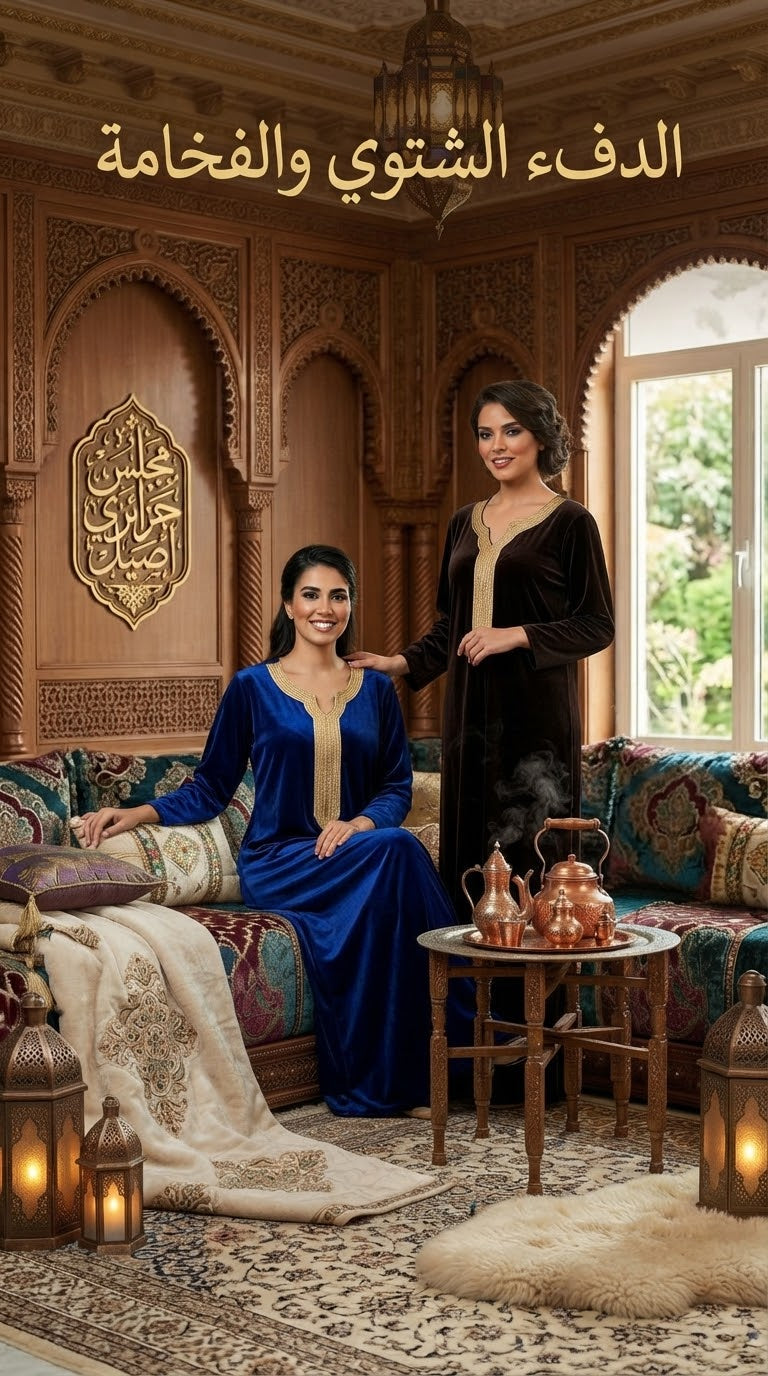 💎 روبة قطيفة رويال الفاخرة (L - XL - XXL)