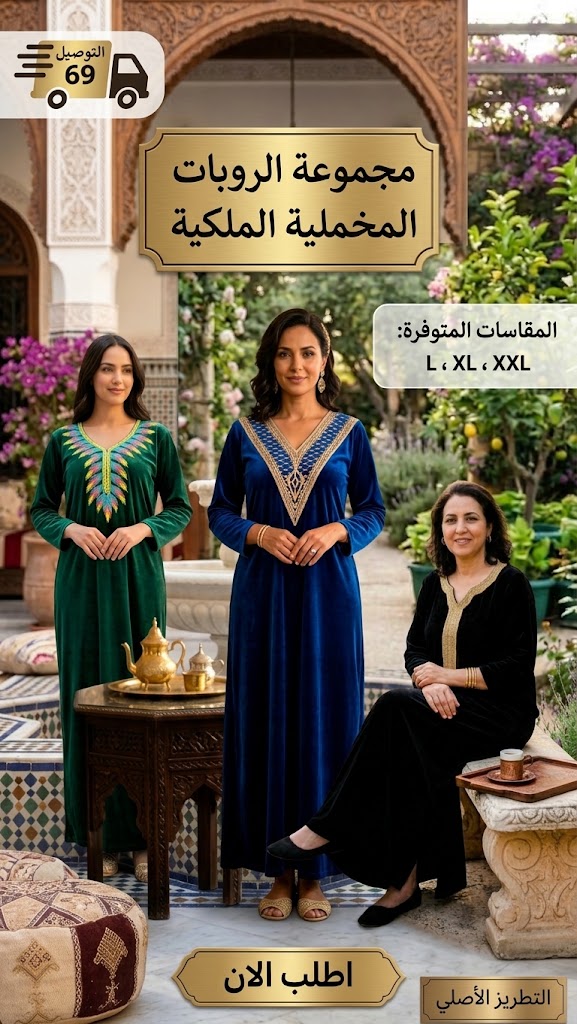💎 روبة قطيفة رويال الفاخرة (L - XL - XXL)